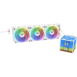 Thermaltake MINECUBE 360 Ultra AIO Υδρόψυξη Επεξεργαστή Τριπλού Ανεμιστήρα 120mm για Socket AM4/AM5/1700/1200/115x με ARGB Φωτισμό Λευκή