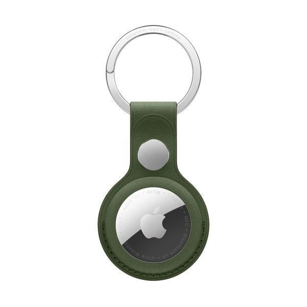 Apple FineWoven Key Ring Θήκη Μπρελόκ Δερμάτινη για AirTag Moss