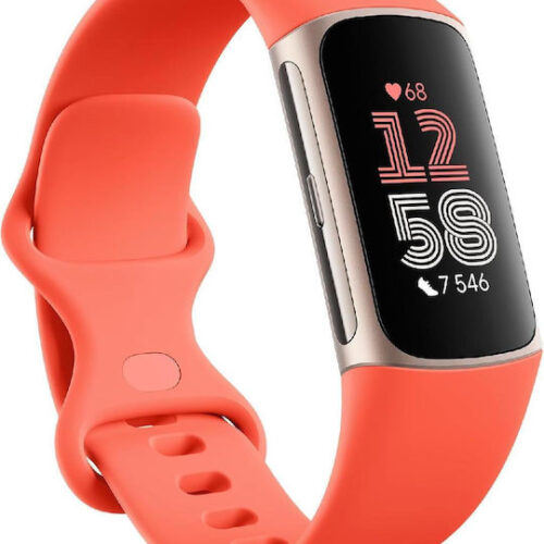 Fitbit Charge 6 Activity Tracker με Παλμογράφο Champagne / Coral