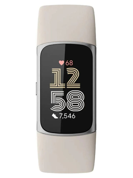 Fitbit Charge 6 Activity Tracker με Παλμογράφο Porcelain / Silver