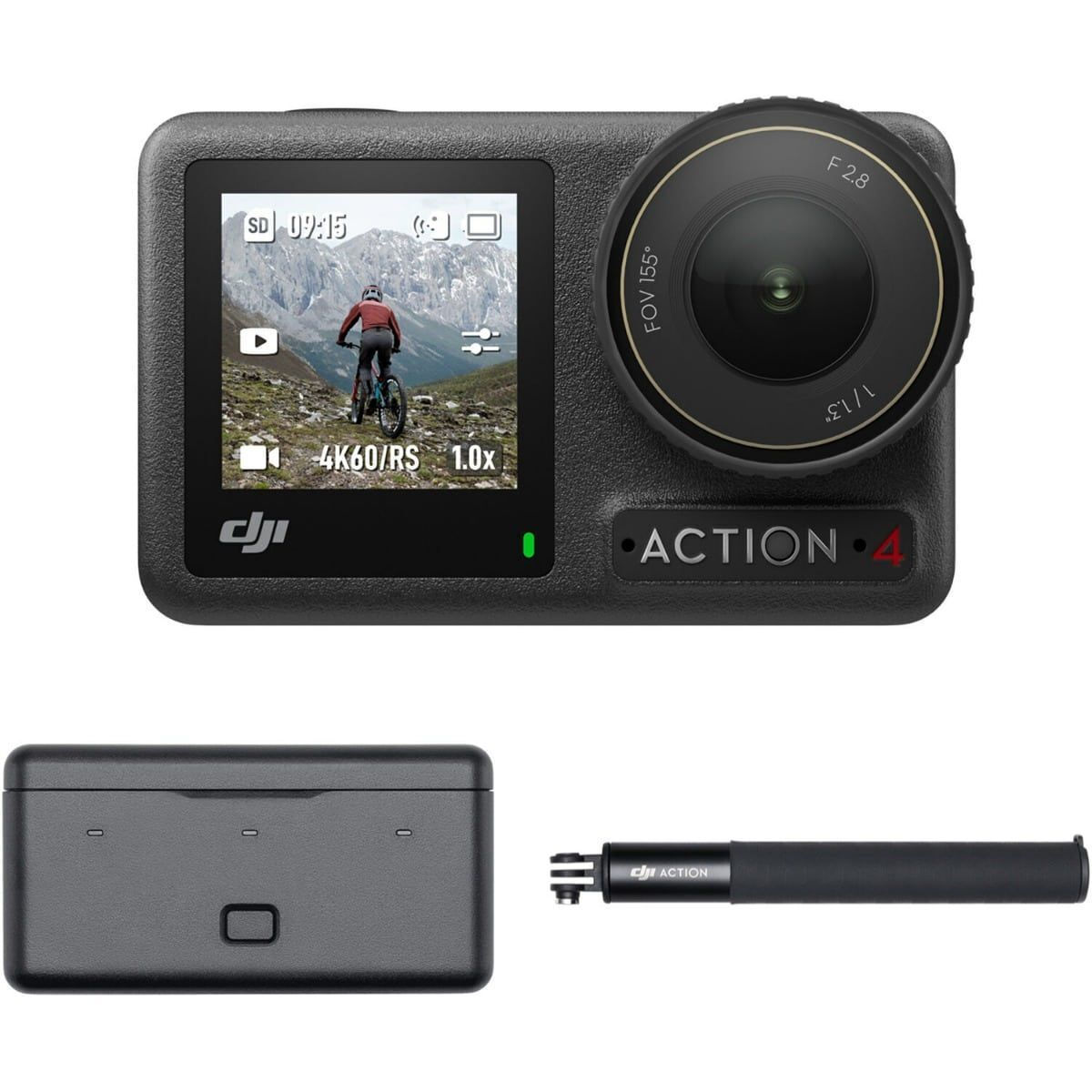 DJI Osmo Action 4 Adventure Combo Action Camera 4K Ultra HD Υποβρύχια με Οθόνη Αφής 2.25 και Wi-Fi Μαύρη