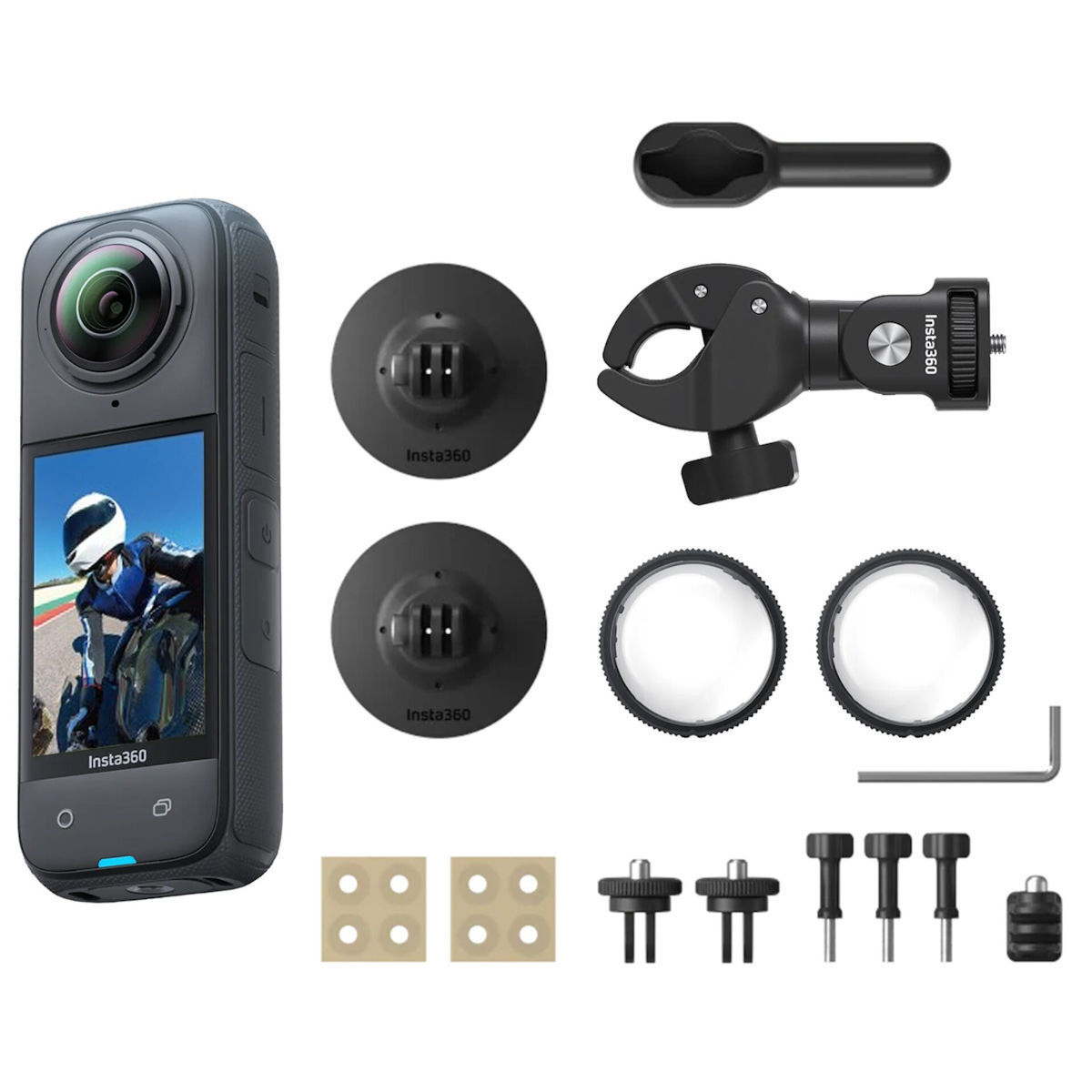 Insta360 X4 Action Camera 8K Λήψης 360 Υποβρύχια Motorrad Bundle με Οθόνη Αφής 2.5 και Wi-Fi Μαύρη