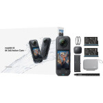 Insta360 X5 Action Camera 8K Essentials Bundle με Οθόνη και Wi-Fi Μαύρη