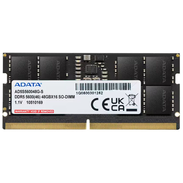 Adata DDR5 με Module 1x48GB και Ταχύτητα 5600 για Laptop Κωδικός AD5S560048G-S