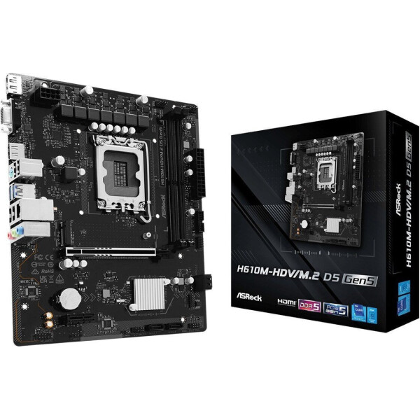 ASR H610M-HDV/M.2 D5 rev. 5.0 Motherboard Micro ATX με Intel 1700 Socket