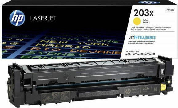 HP 203X Γνήσιο Toner Laser Εκτυπωτή Κίτρινο High Yield 2500 Σελίδων