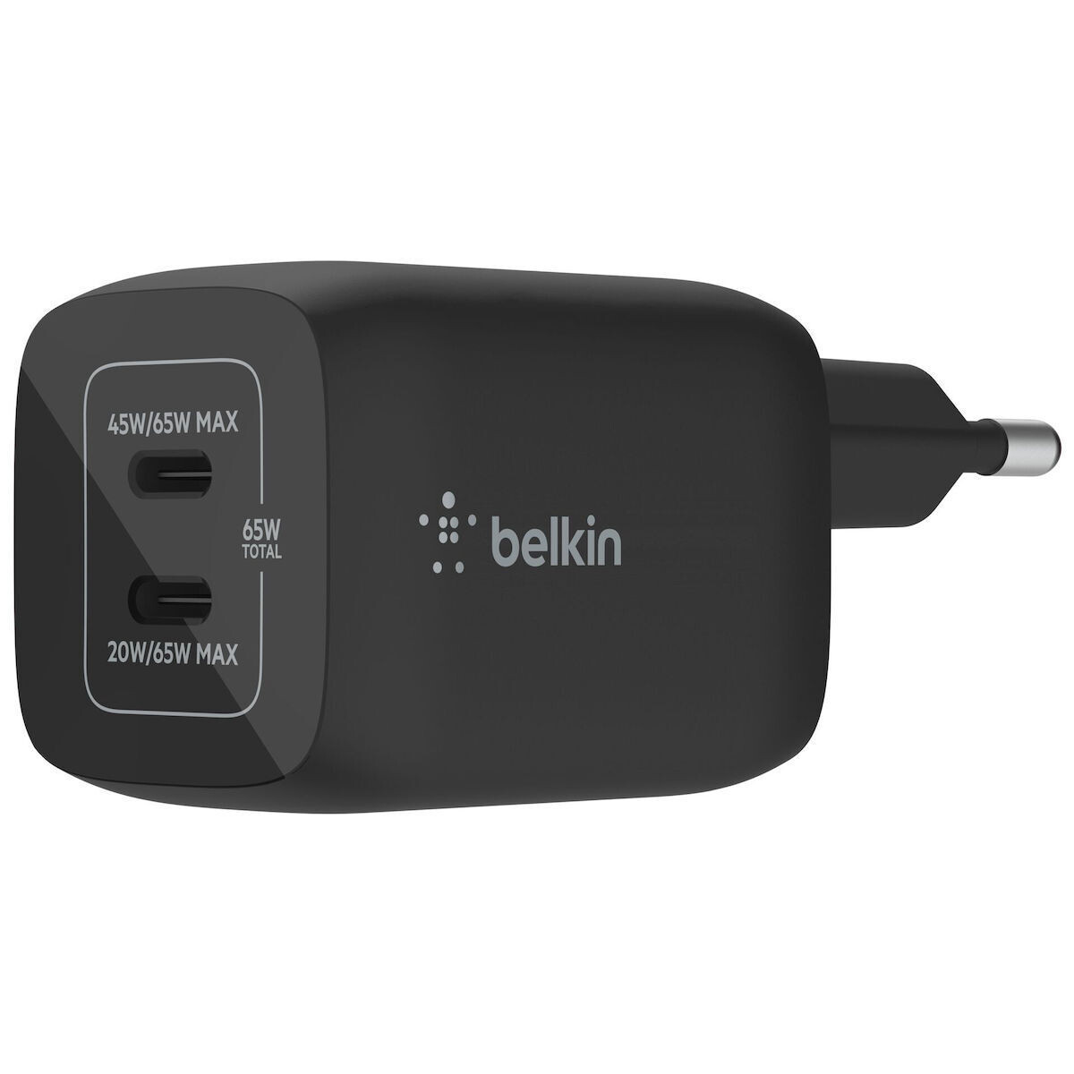 Belkin Φορτιστής Χωρίς Καλώδιο GaN με 2 Θύρες USB-C 65W Power Delivery Μαύρος Boost Charge Pro