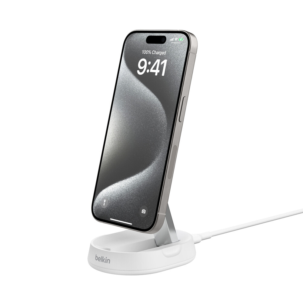 Belkin Ασύρματος Φορτιστής Qi2 15W Λευκός BoostCharge