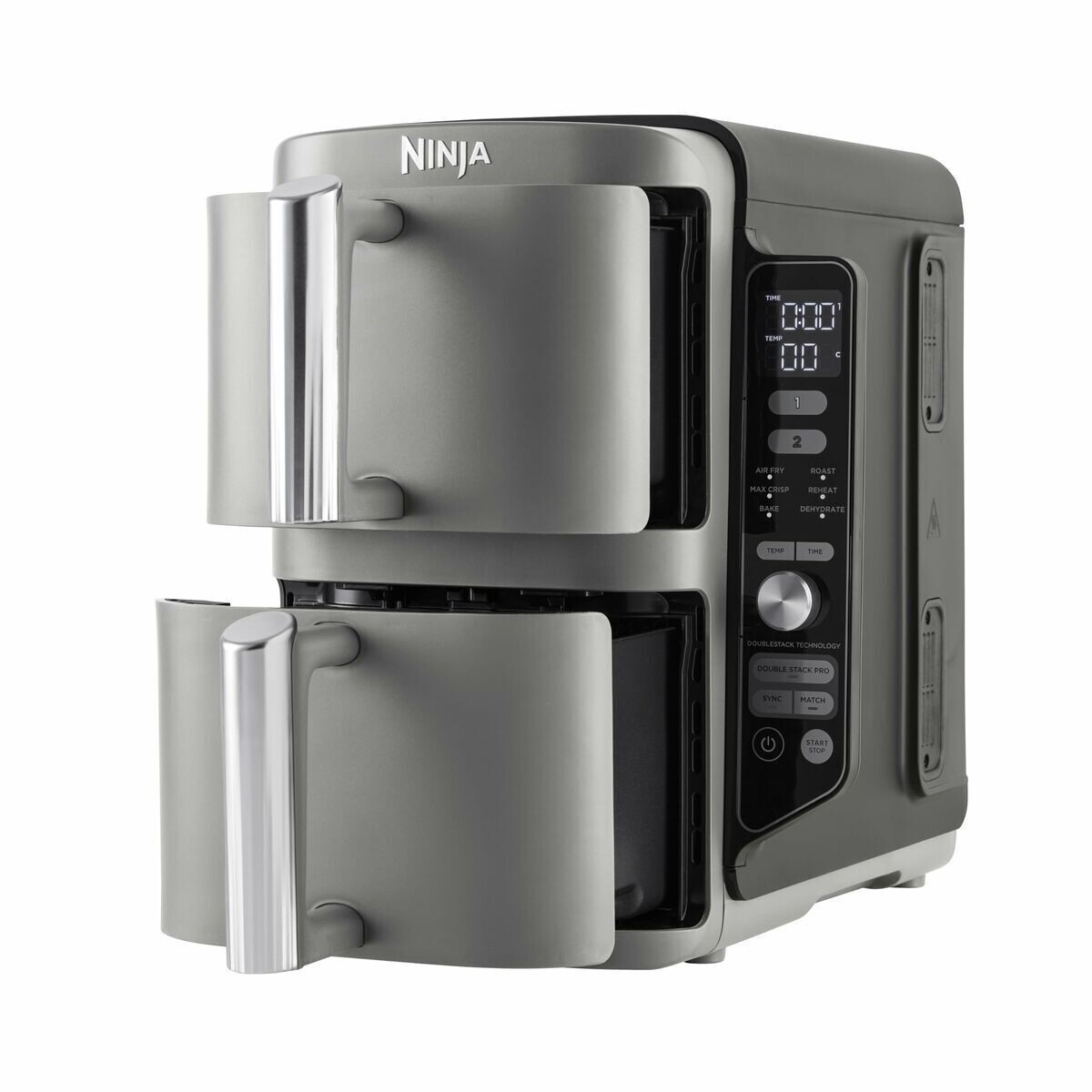 Ninja Double Stack XL Air Fryer με Διπλό Αποσπώμενο Κάδο 9.5lt Γκρι