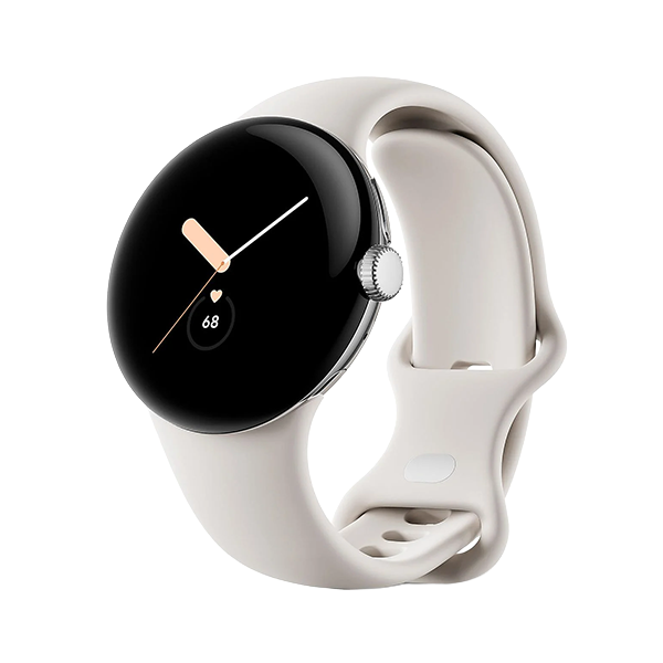 Watch Google Pixel Watch Wifi 41mm Polished Silver Case With Sport Band - Chalk