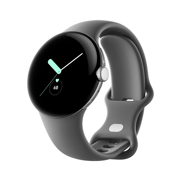 Watch Google Pixel Watch Wifi 41mm Polished Silver Case With Sport Band - Charcoal