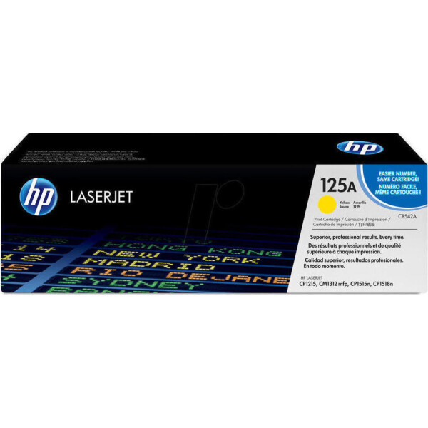 HP 125A Γνήσιο Toner Laser Εκτυπωτή Κίτρινο 1400 Σελίδων CB542A