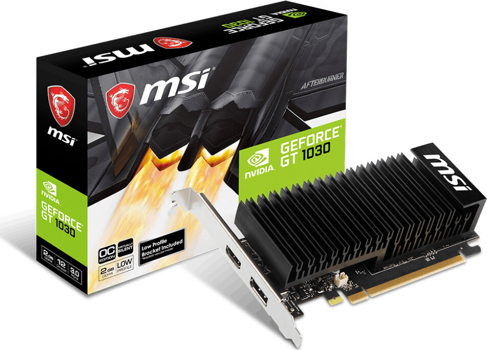 MSI GeForce GT 1030 2GB GDDR4 2GHDA LP OC Κάρτα Γραφικών Κωδικός V809-2825R