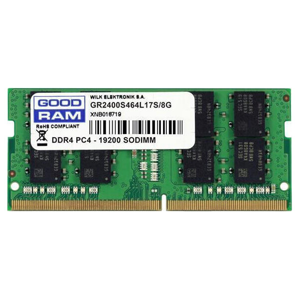 GoodRAM DDR4 με Module 1x8GB και Ταχύτητα 2666 για Laptop Κωδικός GR2666S464L19S/8G