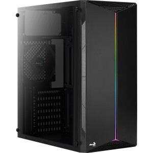 Aerocool Split Gaming Midi Tower Κουτί Υπολογιστή με Πλαϊνό Παράθυρο και RGB Φωτισμό Μαύρο