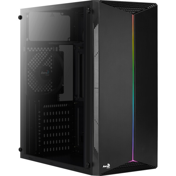 Aerocool Split Gaming Midi Tower Κουτί Υπολογιστή με Πλαϊνό Παράθυρο και RGB Φωτισμό Μαύρο