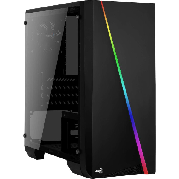 Aerocool Cylon Mini Gaming Mini Tower Κουτί Υπολογιστή με Πλαϊνό Παράθυρο και RGB Φωτισμό Μαύρο