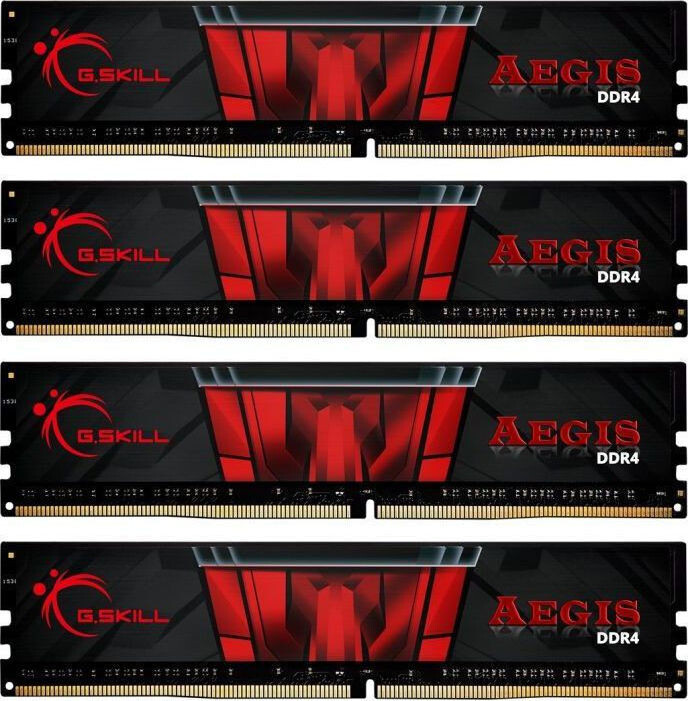 G.Skill Aegis DDR4 DDR4 64GB RAM με 4x16GB Modules και Ταχύτητα 3200 για Desktop Κωδικός F4-3200C16Q-64GIS