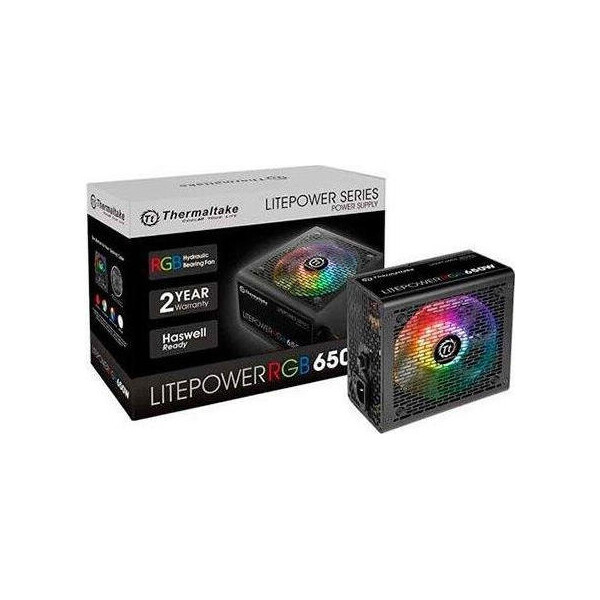 Thermaltake Litepower RGB 650W Μαύρο Τροφοδοτικό Υπολογιστή Full Wired