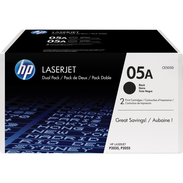 HP 05A Γνήσιο Multipack Toner Laser Εκτυπωτή Μαύρο 2τμχ CE505D