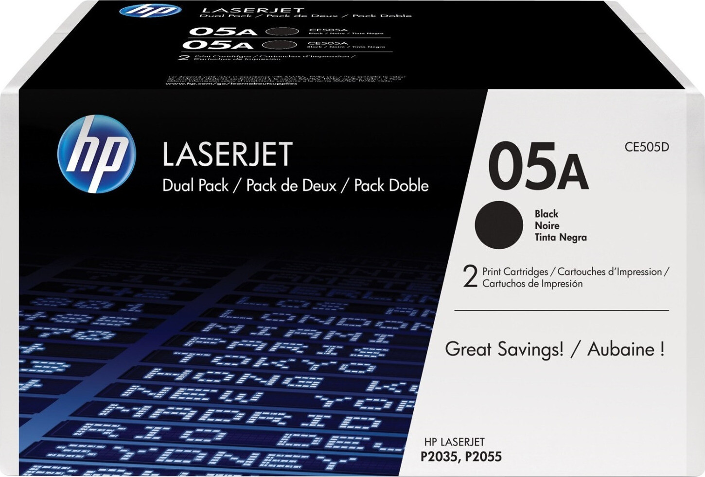 HP 05A Γνήσιο Multipack Toner Laser Εκτυπωτή Μαύρο 2τμχ CE505D