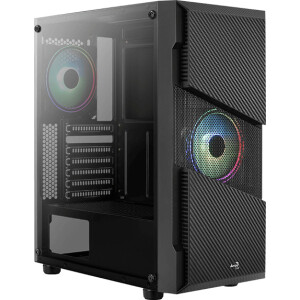 Aerocool Menace Saturn RGB Gaming Midi Tower Κουτί Υπολογιστή με Πλαϊνό Παράθυρο Μαύρο