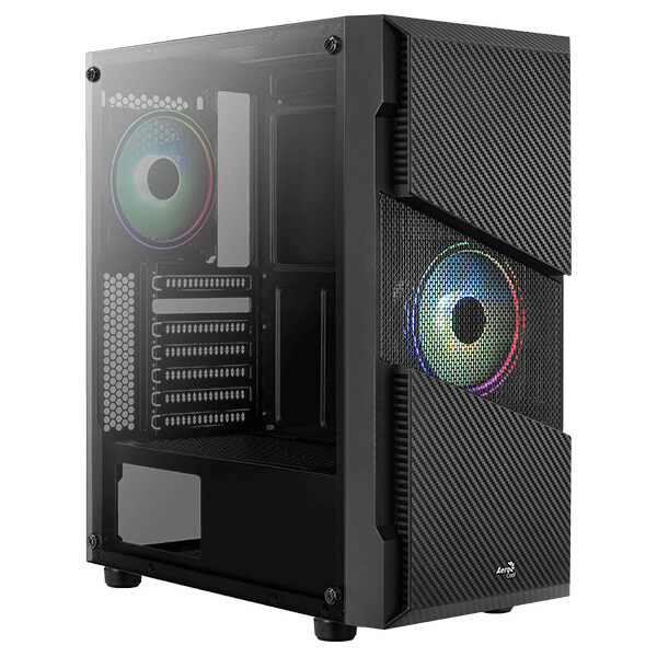 Aerocool Menace Saturn RGB Gaming Midi Tower Κουτί Υπολογιστή με Πλαϊνό Παράθυρο Μαύρο