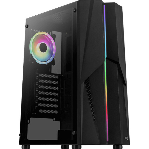 Aerocool Mecha ARGB Gaming Midi Tower Κουτί Υπολογιστή με Πλαϊνό Παράθυρο Μαύρο