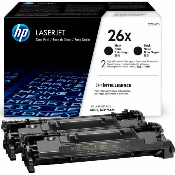 HP 26X Γνήσιο Multipack Toner Laser Εκτυπωτή Μαύρο High Yield 2τμχ CF226XD
