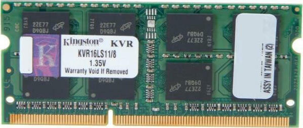 Kingston DDR3L με Module 1x8GB και Ταχύτητα 1600 για Laptop Κωδικός KVR16LS11/8