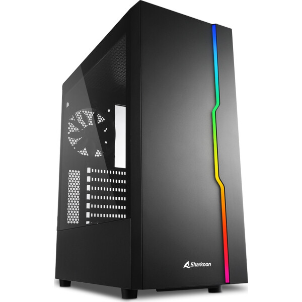 Sharkoon RGB Slider Gaming Midi Tower Κουτί Υπολογιστή με Πλαϊνό Παράθυρο Μαύρο