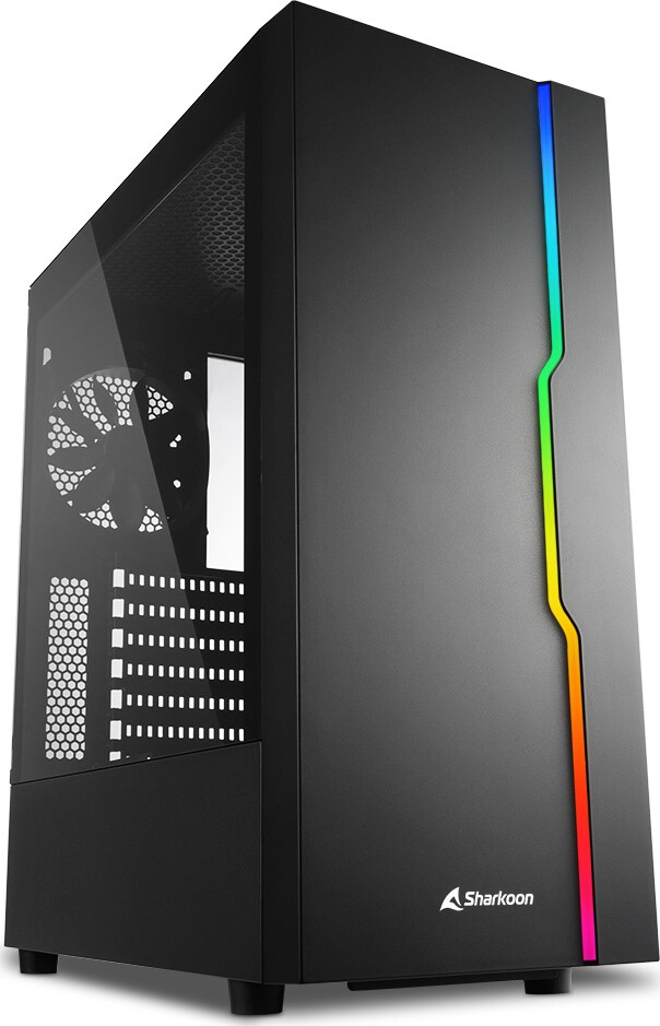 Sharkoon RGB Slider Gaming Midi Tower Κουτί Υπολογιστή με Πλαϊνό Παράθυρο Μαύρο