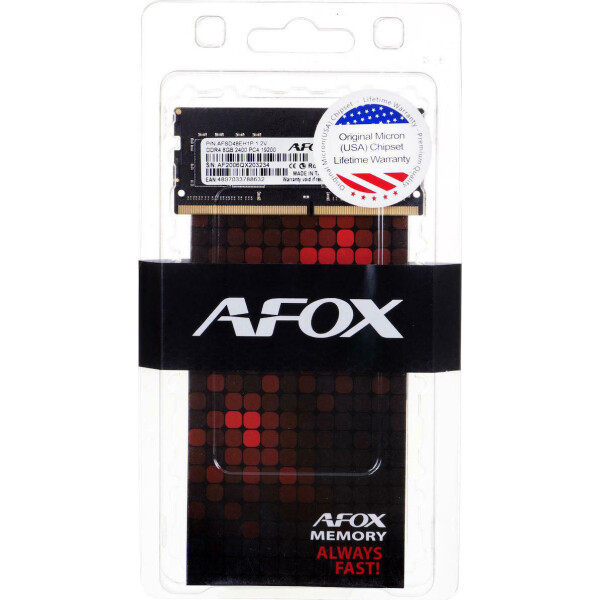 Afox DDR4 με Module 1x8GB και Ταχύτητα 2400 για Laptop Κωδικός AFSD48EH1P