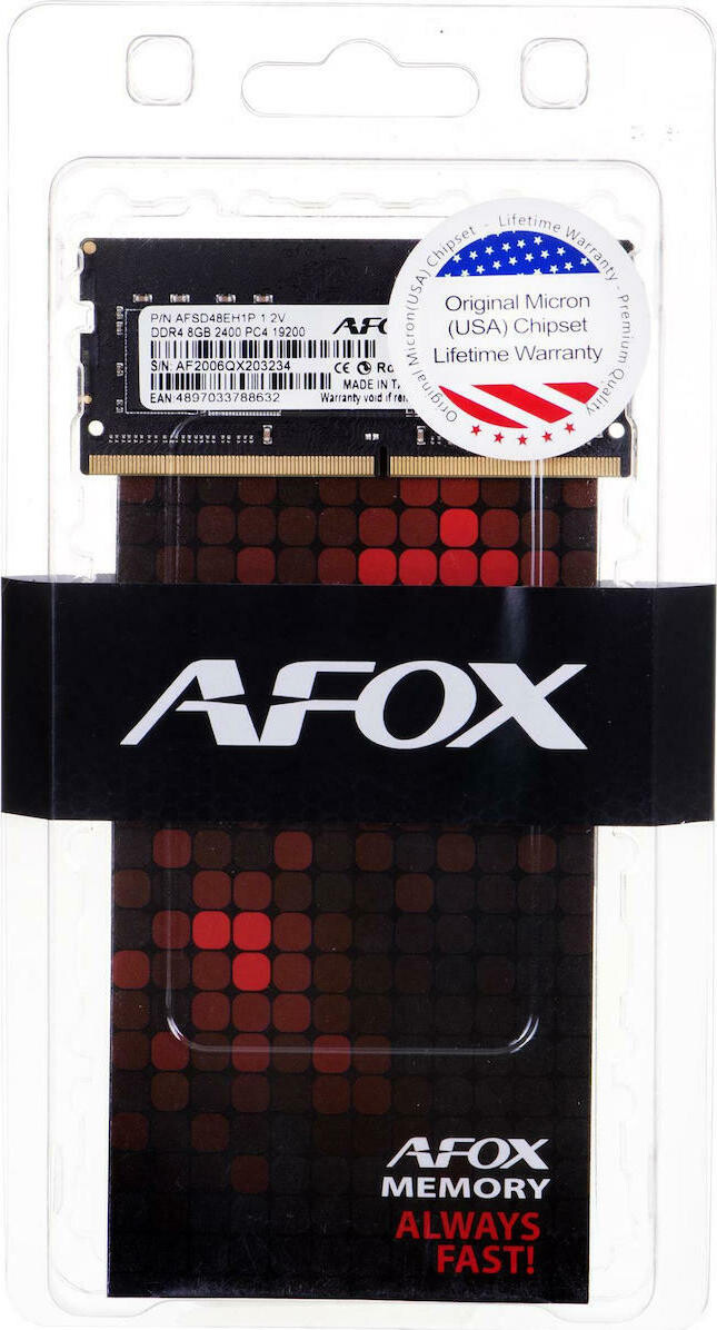 Afox DDR4 με Module 1x8GB και Ταχύτητα 2400 για Laptop Κωδικός AFSD48EH1P