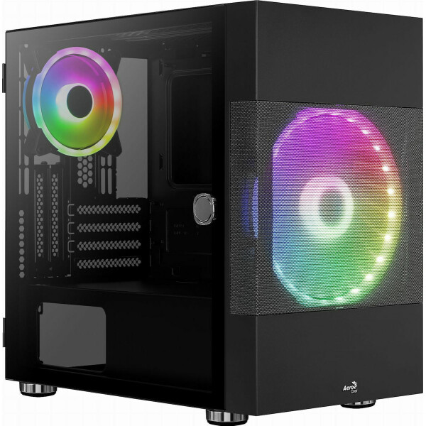 Aerocool Atomic Lite v1 Gaming Mini Tower Κουτί Υπολογιστή με Πλαϊνό Παράθυρο Μαύρο