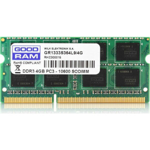 GoodRAM DDR3 με Module 1x4GB και Ταχύτητα 1600 για Laptop Κωδικός GR1600S364L11S/4G