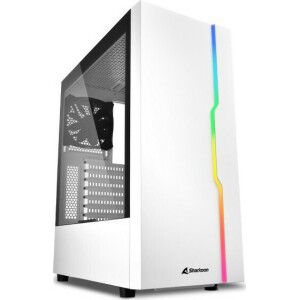 Sharkoon RGB Slider Gaming Midi Tower Κουτί Υπολογιστή με Πλαϊνό Παράθυρο Λευκό