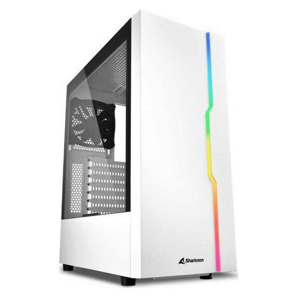 Sharkoon RGB Slider Gaming Midi Tower Κουτί Υπολογιστή με Πλαϊνό Παράθυρο Λευκό