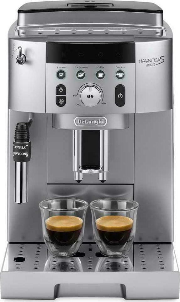 DeLonghi Magnifica S Smart Αυτόματη Μηχανή Espresso 1450W Πίεσης 15bar με Μύλο Άλεσης Ασημί