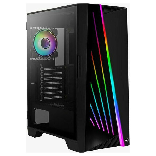 Aerocool Mirage v1 Gaming Midi Tower Κουτί Υπολογιστή με Πλαϊνό Παράθυρο και RGB Φωτισμό Μαύρο
