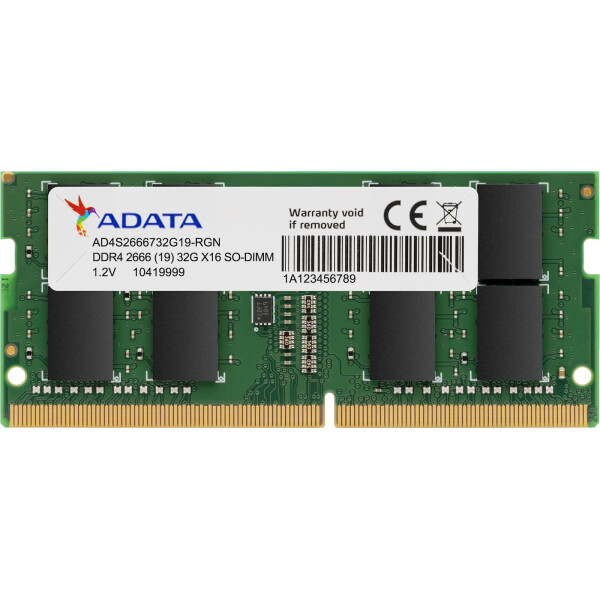 Adata DDR4 με Module 1x16GB και Ταχύτητα 2666 για Laptop Κωδικός AD4S266616G19-SGN