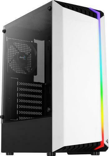 Aerocool Bionic V2 Gaming Midi Tower Κουτί Υπολογιστή με Πλαϊνό Παράθυρο και RGB Φωτισμό Λευκό