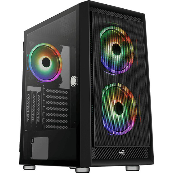 Aerocool Graphite ARGB Gaming Midi Tower Κουτί Υπολογιστή με Πλαϊνό Παράθυρο Μαύρο