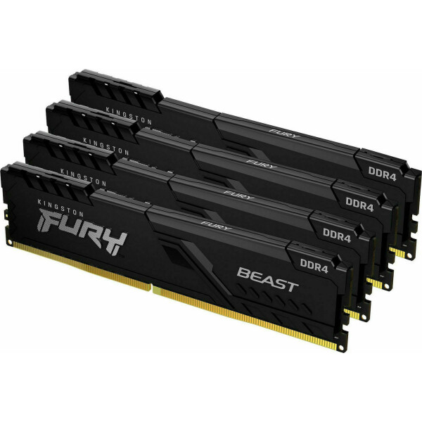 Kingston Fury Beast DDR4 128GB RAM με 4x32GB Modules και Ταχύτητα 3200 για Desktop Κωδικός KF432C16BBK4/128