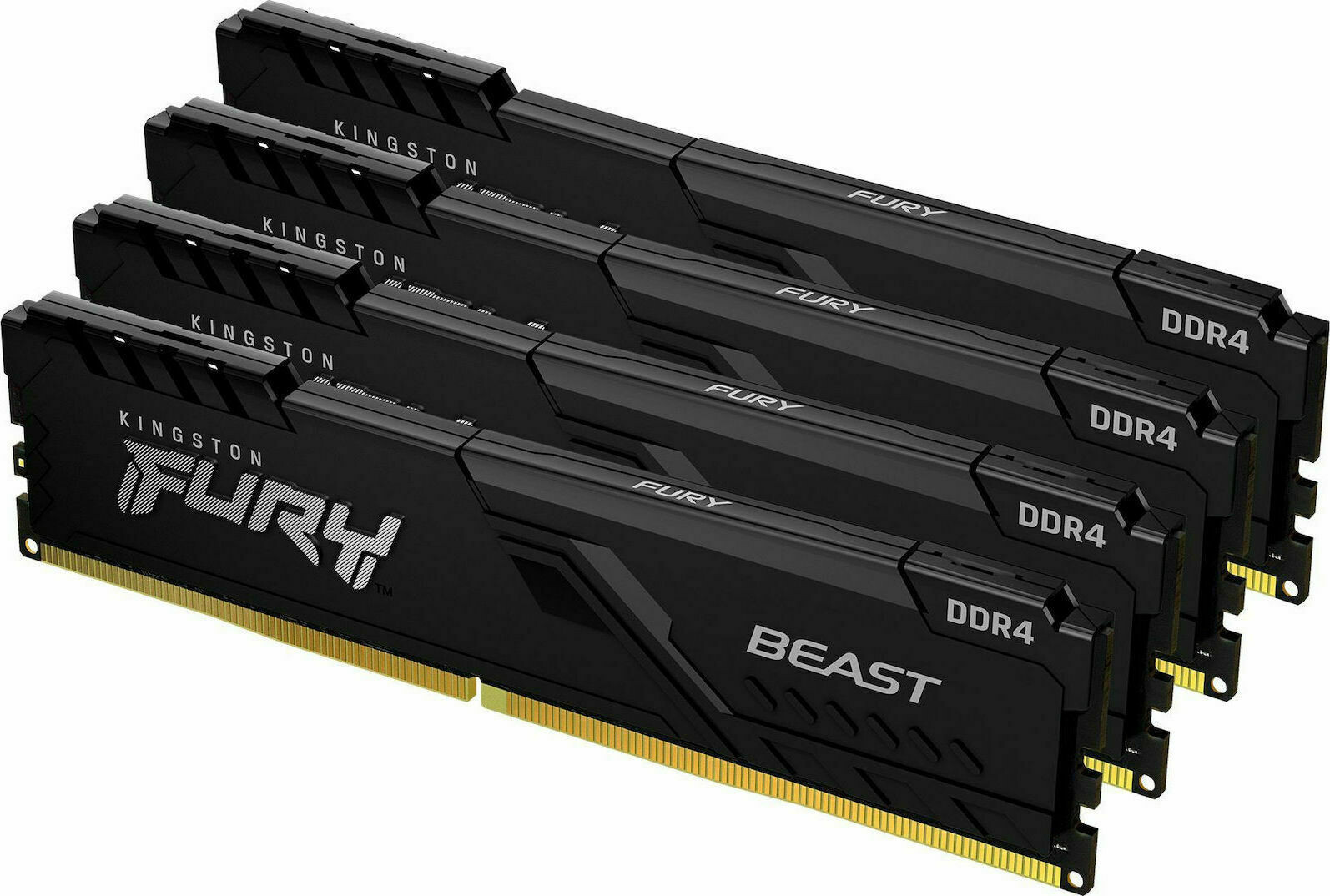 Kingston Fury Beast DDR4 128GB RAM με 4x32GB Modules και Ταχύτητα 3200 για Desktop Κωδικός KF432C16BBK4/128
