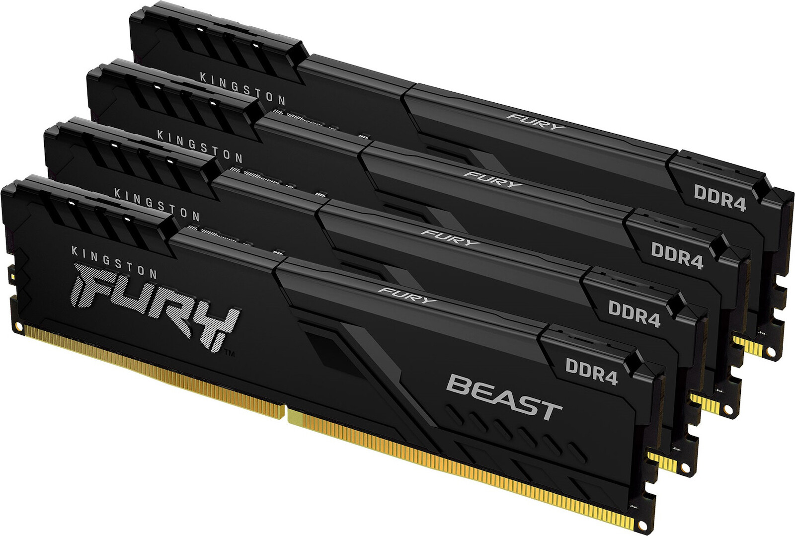 Kingston Fury Beast DDR4 64GB RAM με 4x16GB Modules και Ταχύτητα 3600 για Desktop Κωδικός KF436C18BBK4/64