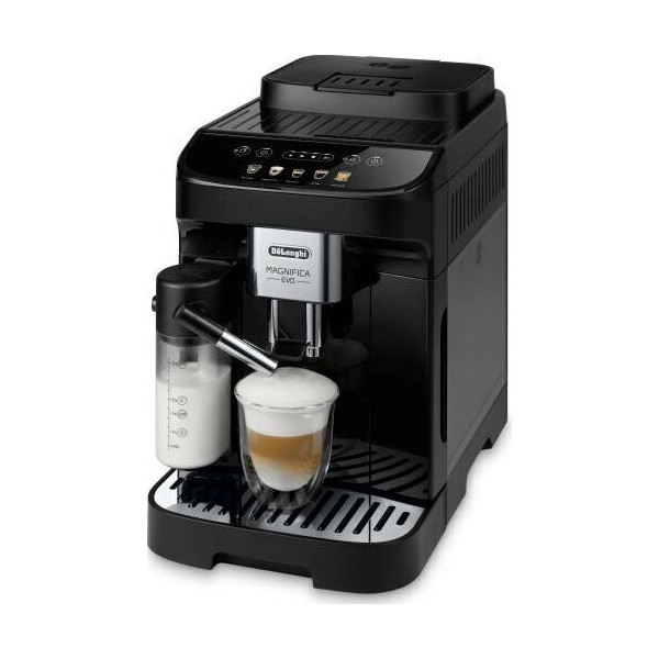 DeLonghi Magnifica Evo Αυτόματη Μηχανή Espresso 1450W Πίεσης 15bar για Cappuccino με Μύλο Άλεσης Μαύρη