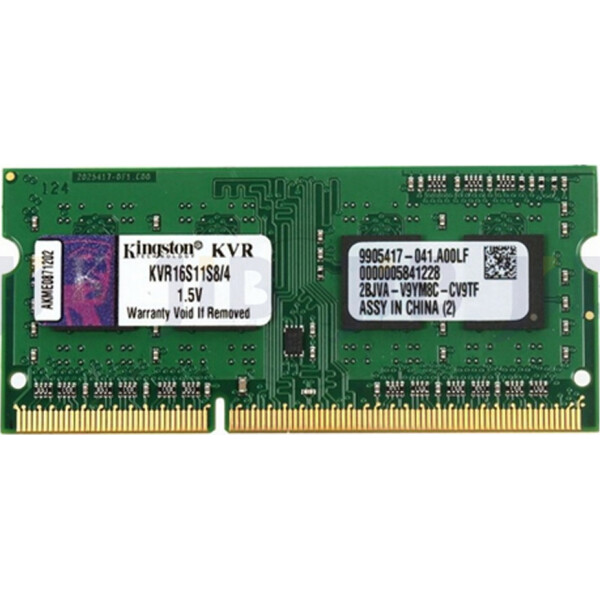 Kingston DDR3 με Module 1x4GB και Ταχύτητα 1600 για Laptop Κωδικός KVR16S11S8/4