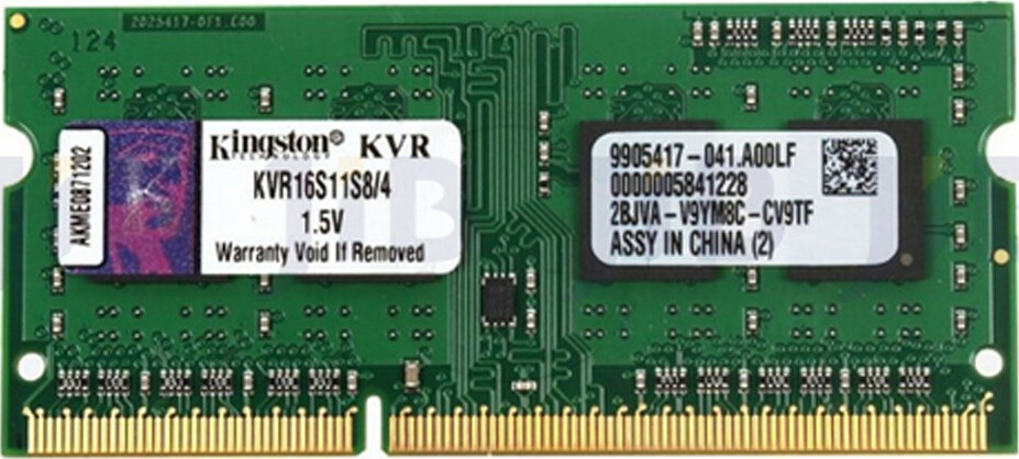 Kingston DDR3 με Module 1x4GB και Ταχύτητα 1600 για Laptop Κωδικός KVR16S11S8/4