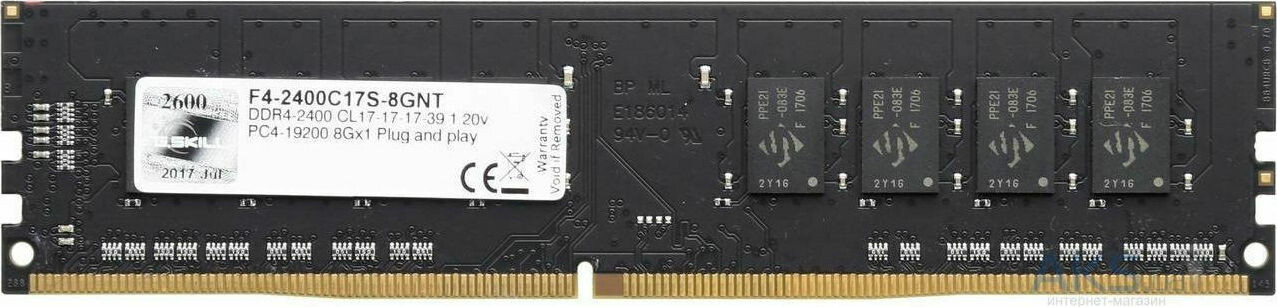 G.Skill Value DDR4 με Module 1x8GB και Ταχύτητα 2400 για Desktop Κωδικός F4-2400C17S-8GNT